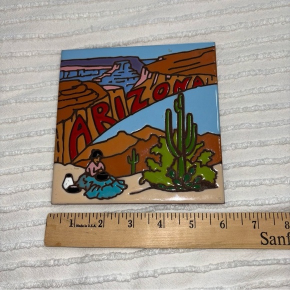 Arizona Earth tones Tile Made in USA Hand  Glazed Color Grand‎ Canyon Souvenir - Picture 6 of 7